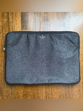 Kate Spade New York Black Tinsel Glitter Universal Laptop Case Sleeve 15in